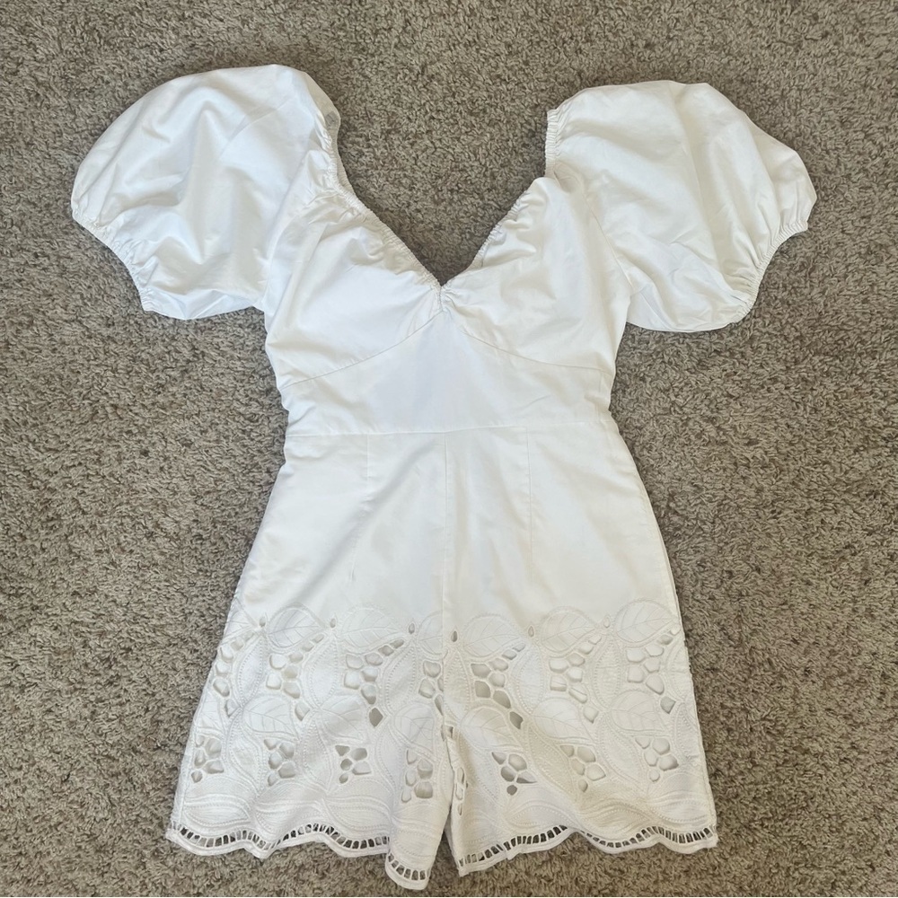 NWT ANTHROPOLOGIE Ranna Gill Shiffly Romper in White - Size XS - Picture 3 of 15